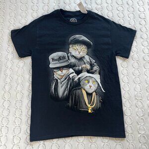 DOM T-Shirt Unisex Small Cats Hug Life Thug Life NWT 100% Cotton